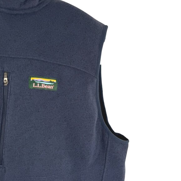 L.L. Bean Bean's Sweater Fleece Vest Mens XL Blue Full Zip Outdoor CJ-2200 - Picture 4 of 7